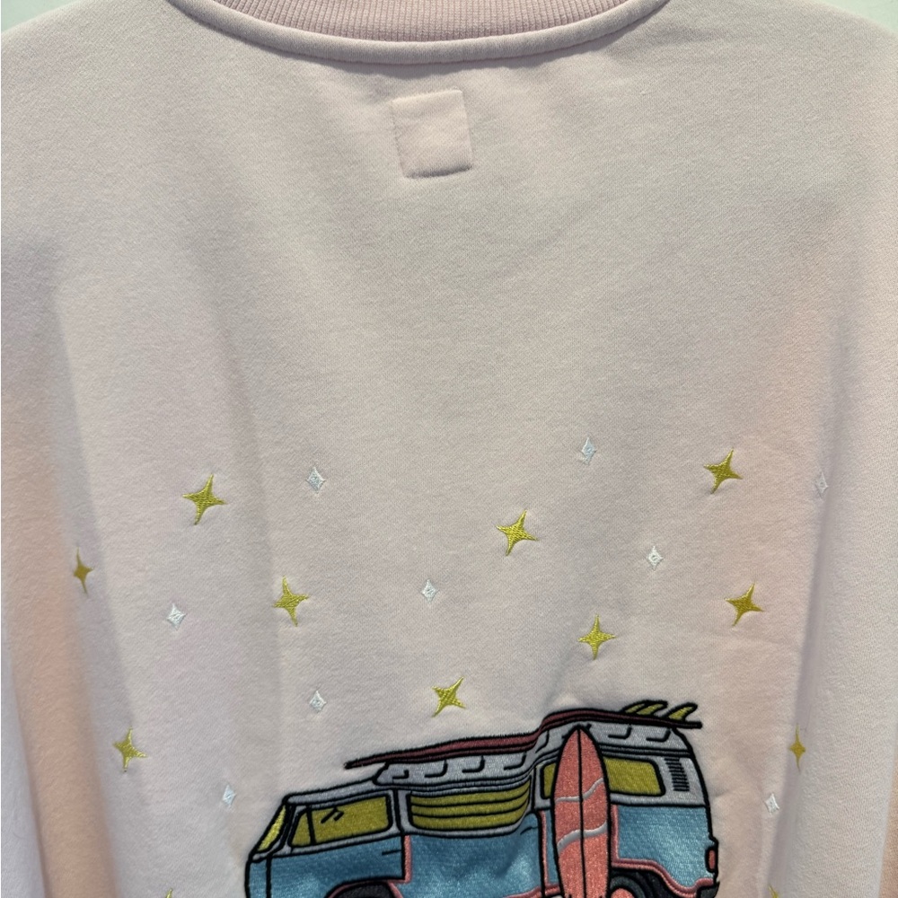 Sunkissed Coconut Light Pink Embroidered Camper Sweatshirt Size XXL - Picture 4 of 15